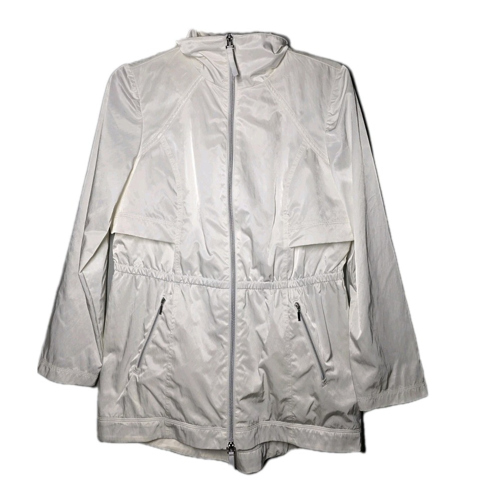 Zenergy by Chico's Jacket Womens 0 White Zip Front Long Sleeve Stretch Pockets‎